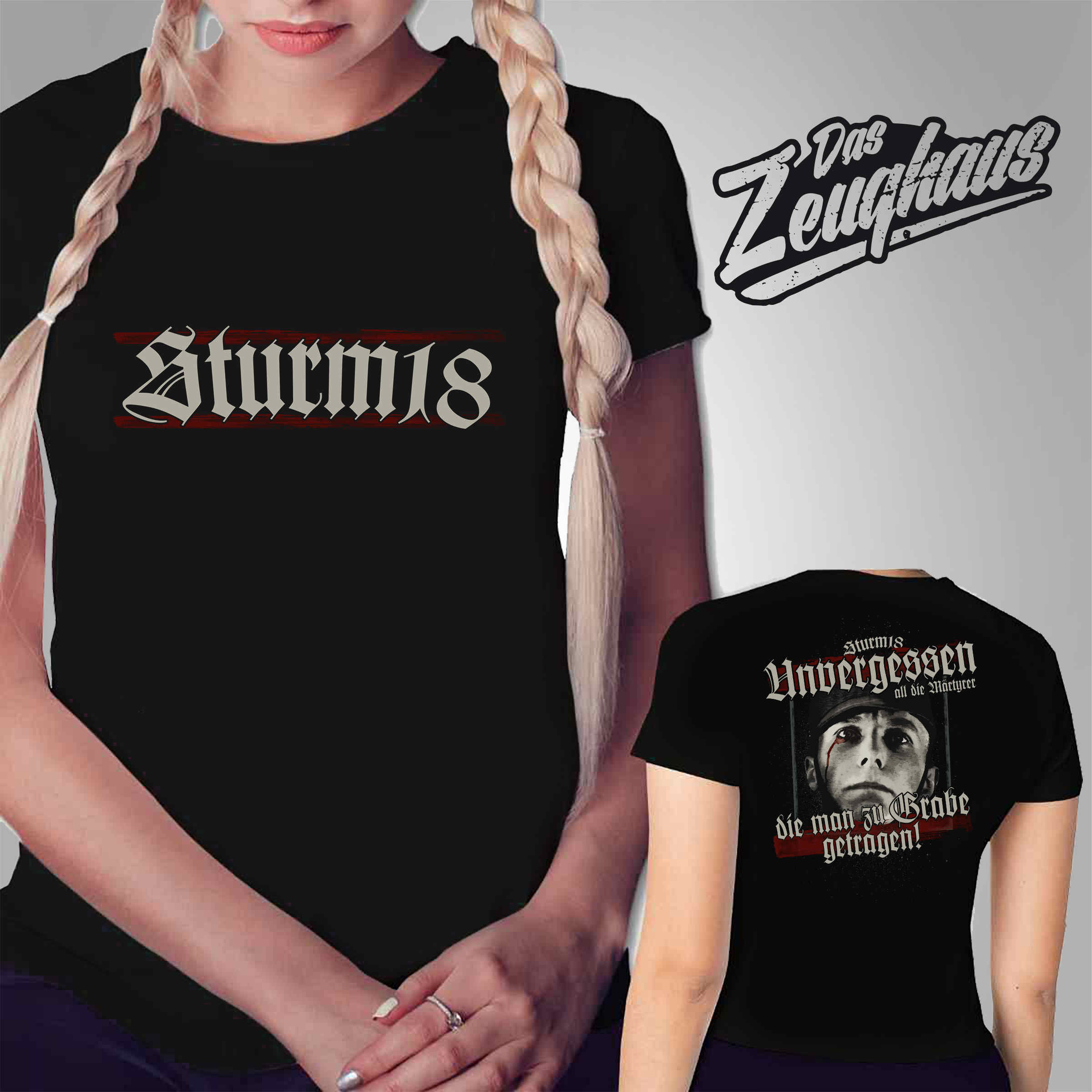 Frauen T-Shirt Sturm 18 - Unvergessen Schwarz