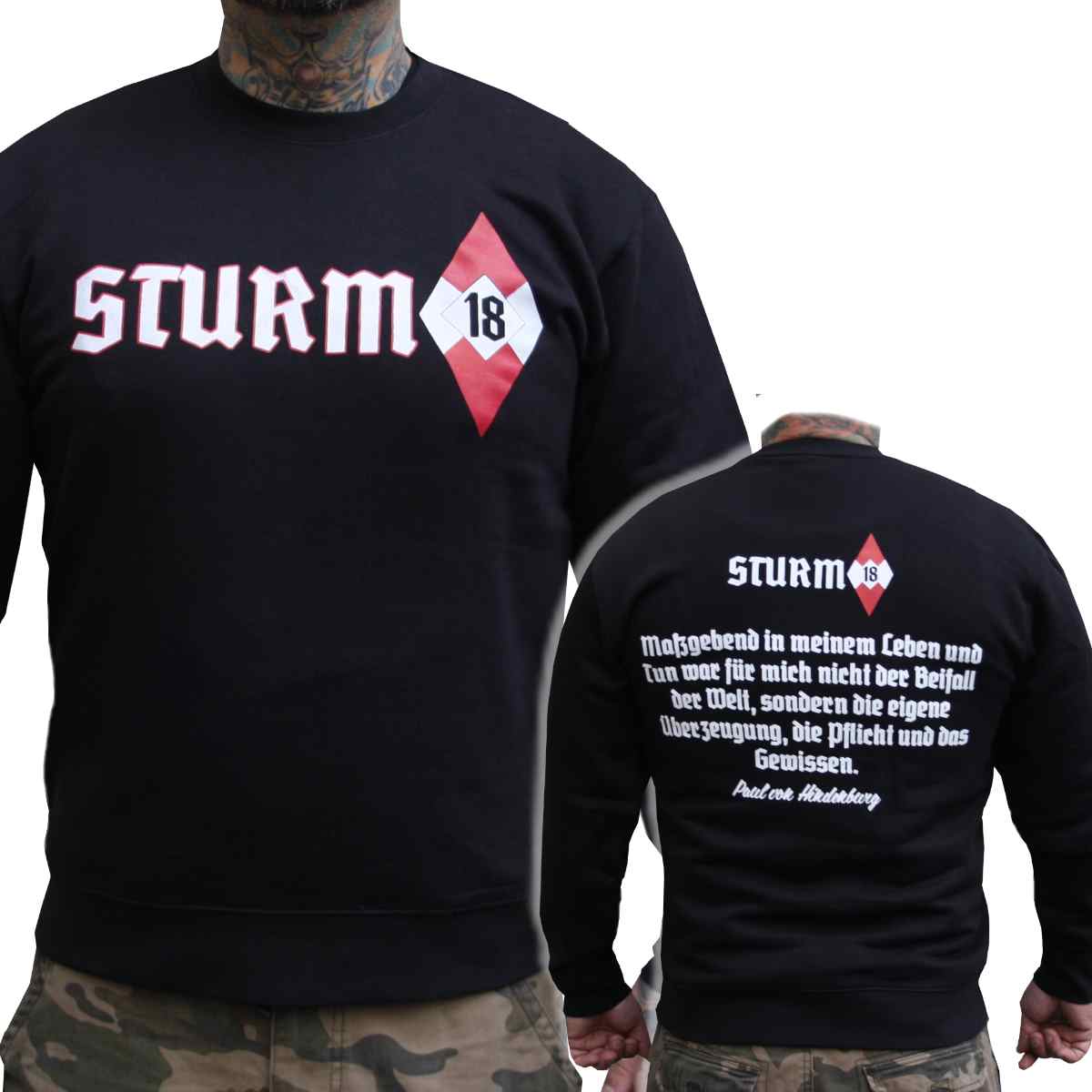 Männer Pullover Sturm 18 - Pflicht und Gewissen Schwarz