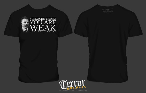 Herren T-Shirt Nietzsche thinks you are weak Schwarz