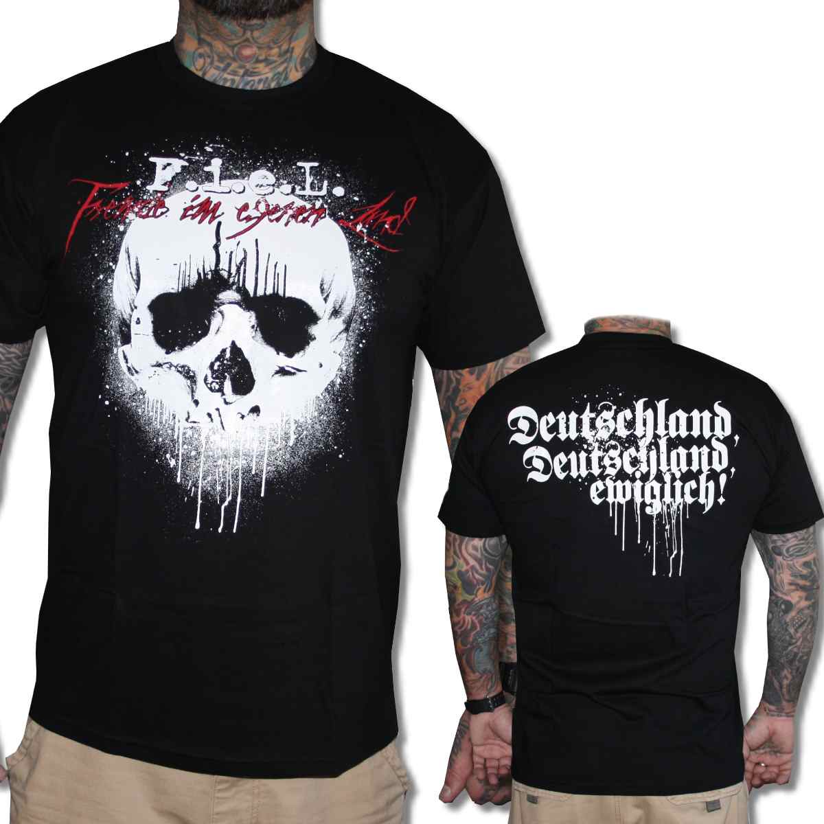 Herren T-Shirt FIEL - Deutschland Deutschland ewiglich! Schwarz