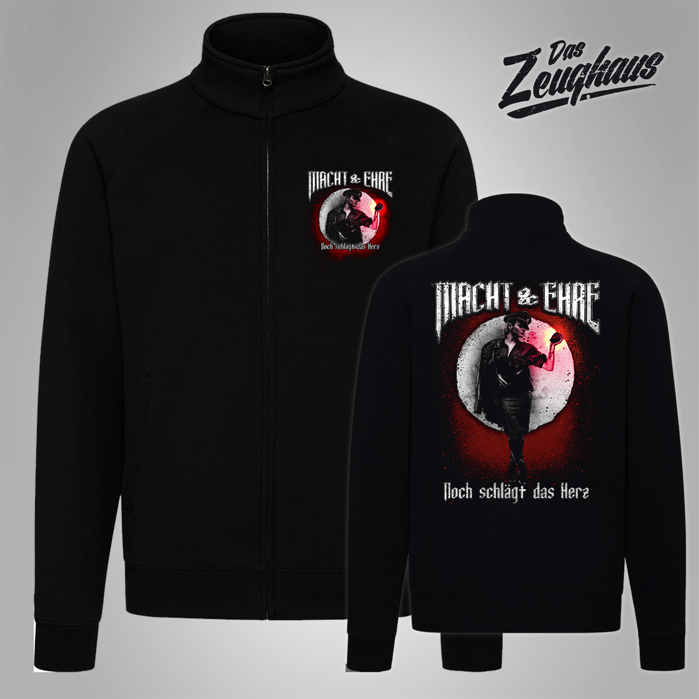 Macht & Ehre Stehkragenjacke Herz Schwarz