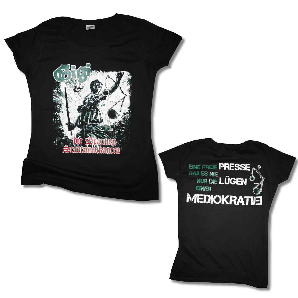 Frauen T-Shirt Gigi & die braunen Stadtmusikanten - Mediokratie Schwarz