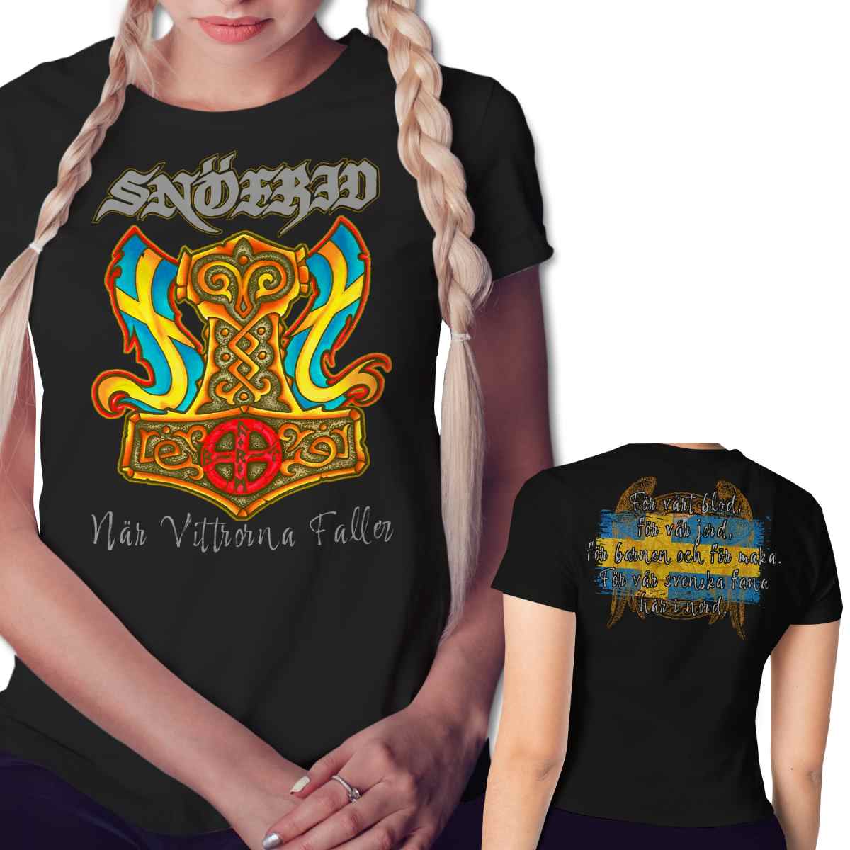 Frauen T-Shirt Snöfrid Schwarz