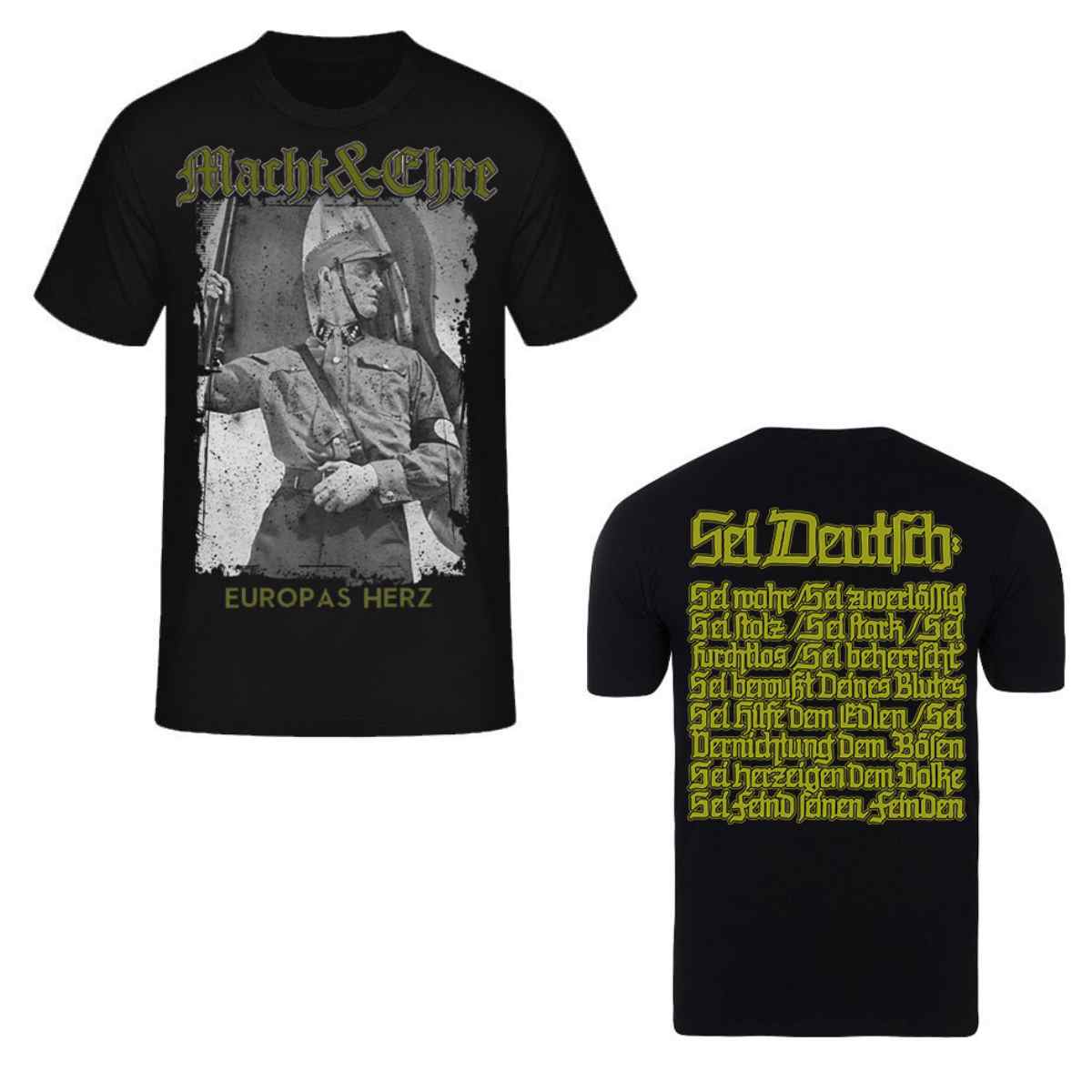 Männer T-Shirt Macht & Ehre - Europas Herz Schwarz