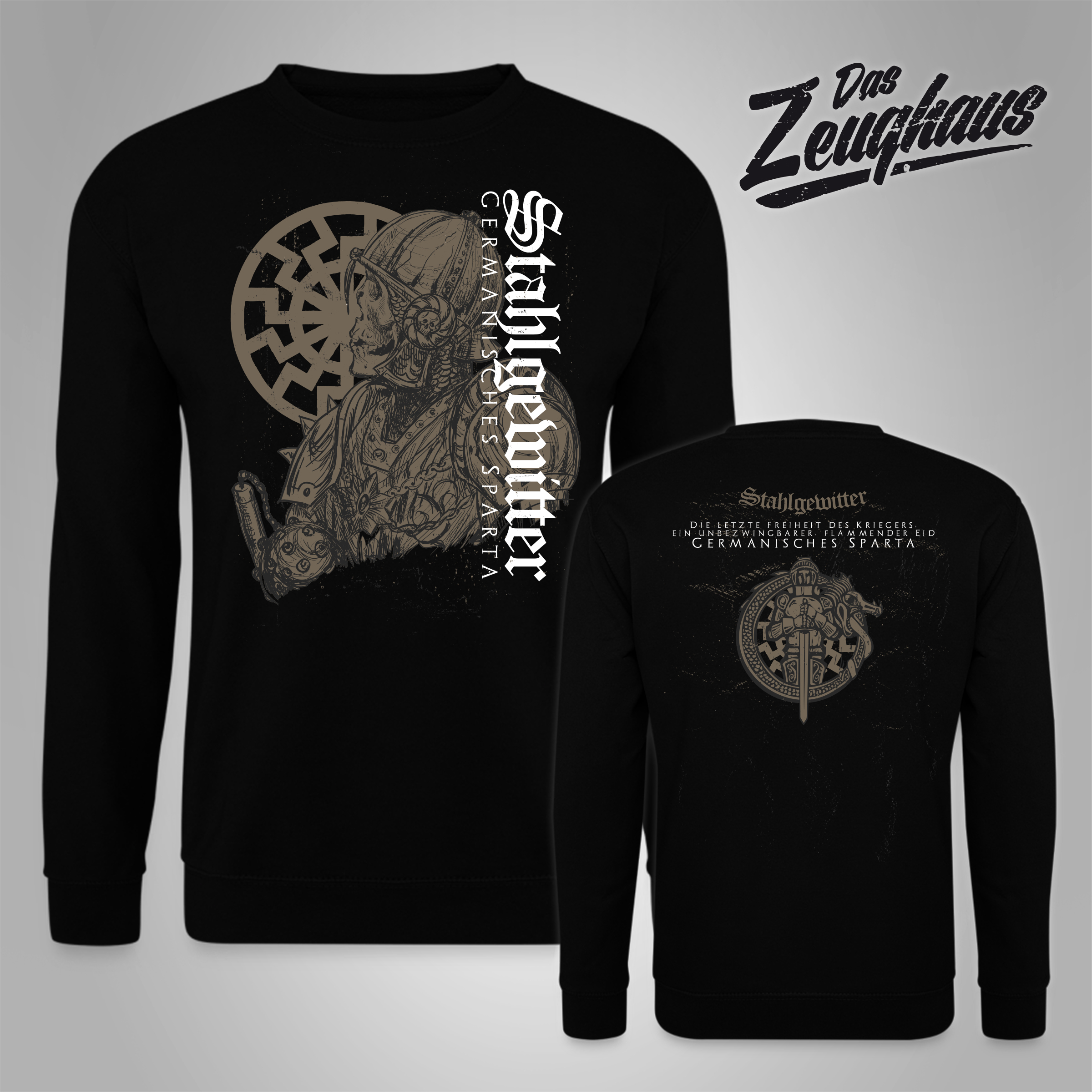 Pullover Stahlgewitter - Germanisches Sparta Schwarz