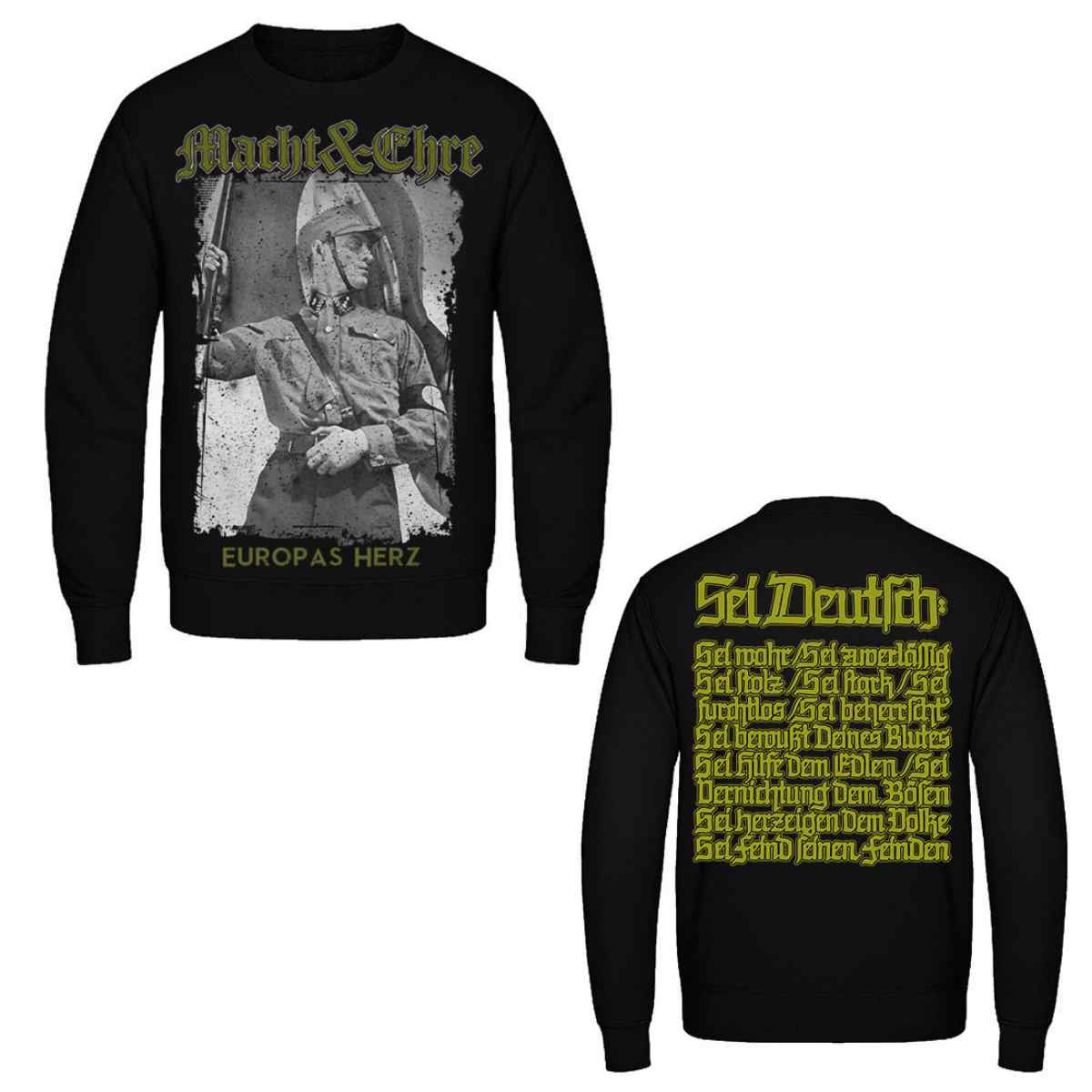 Männer Pullover Macht & Ehre - Europas Herz Schwarz