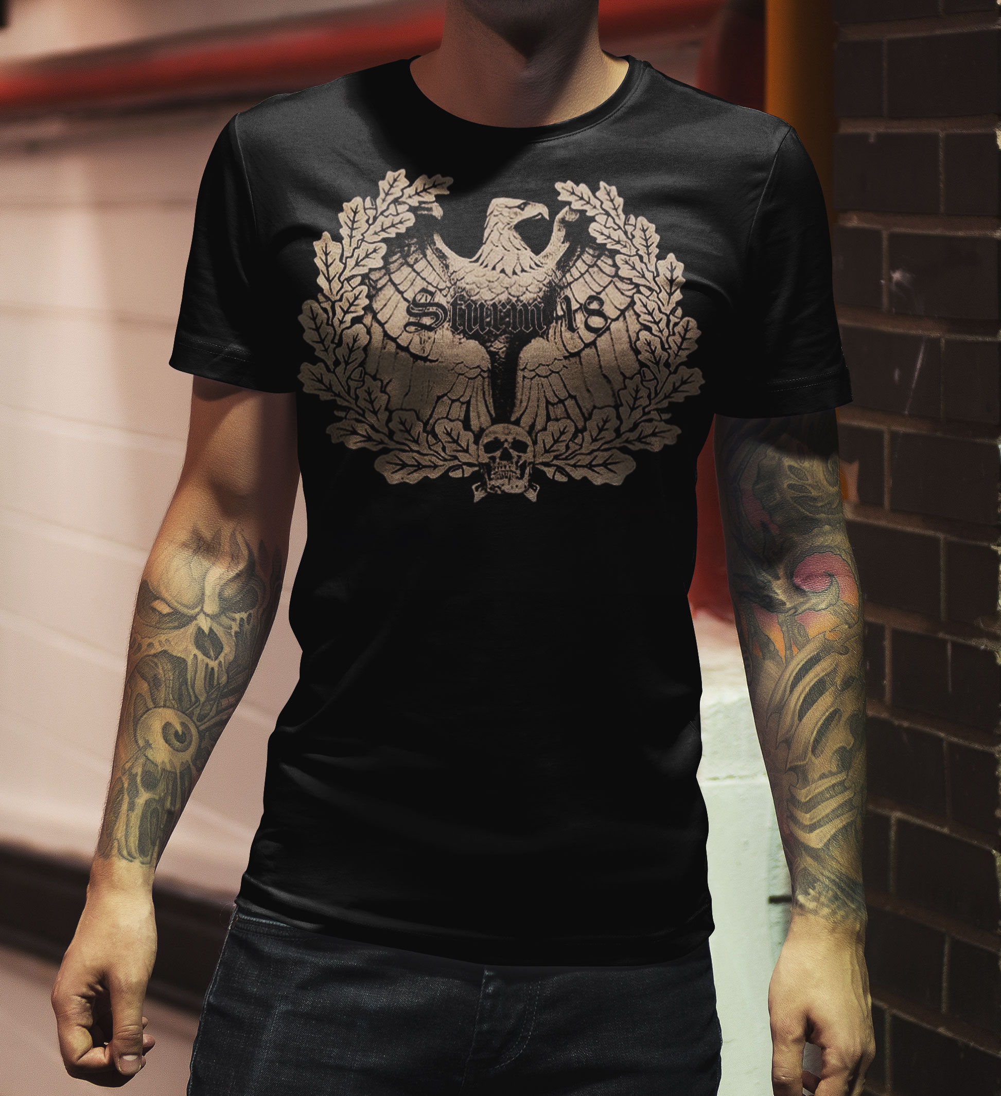 Männer T-Shirt Sturm 18 - Nationalist Schwarz