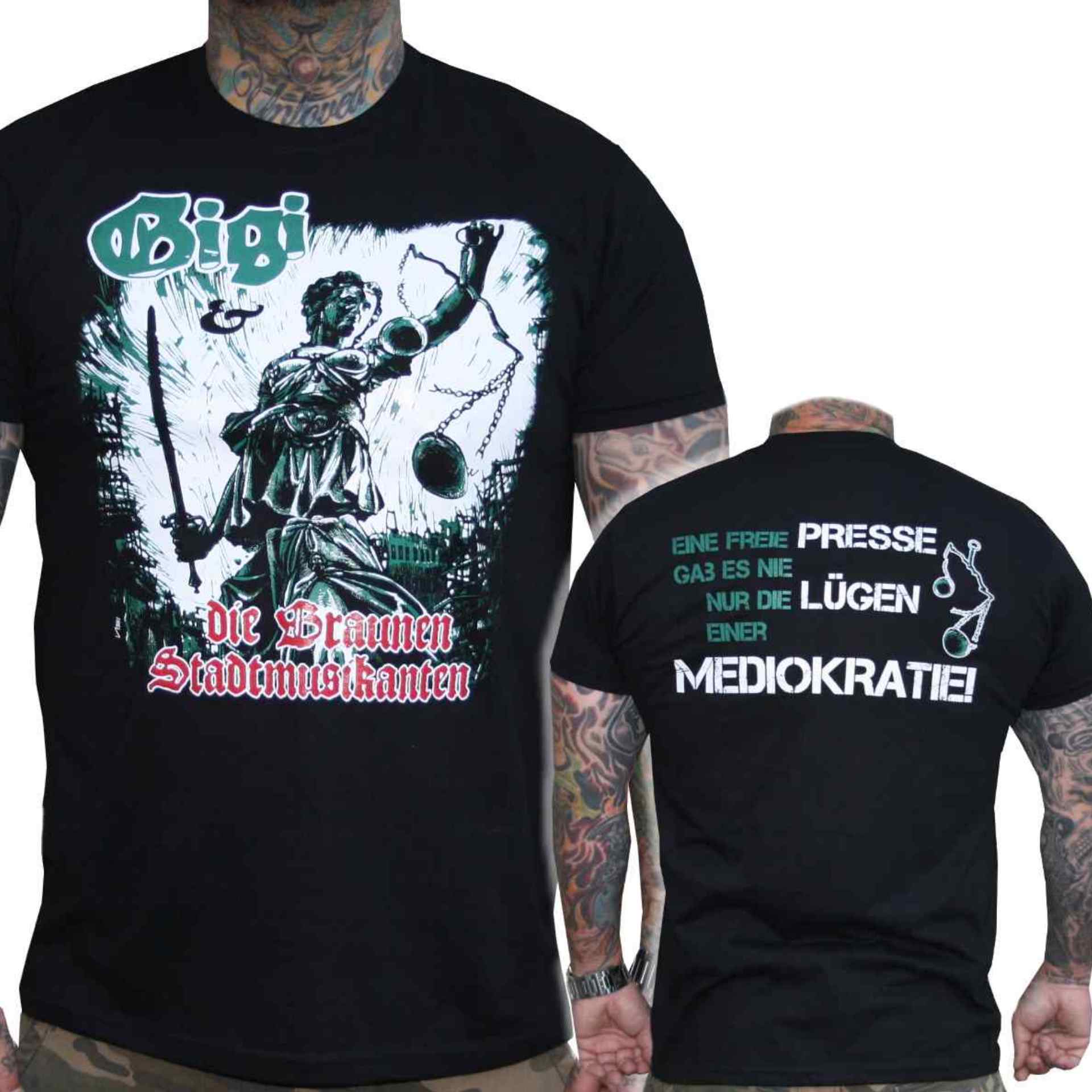 Männer T-Shirt Gigi & die braunen Stadtmusikanten - Mediokratie